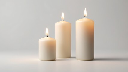 candles on a white background