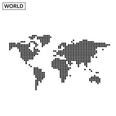 World Map Illustration with Dotted Pattern and Minimalist Design