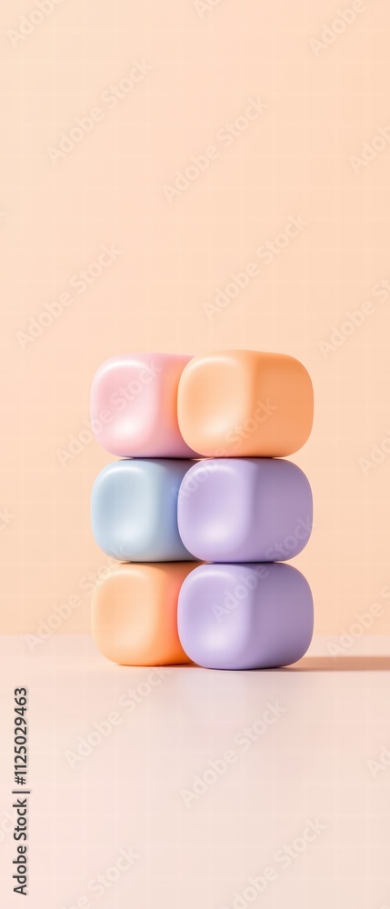 Poster colorful stacked blocks create a playful yet modern design, perfect for creative and artistic projec