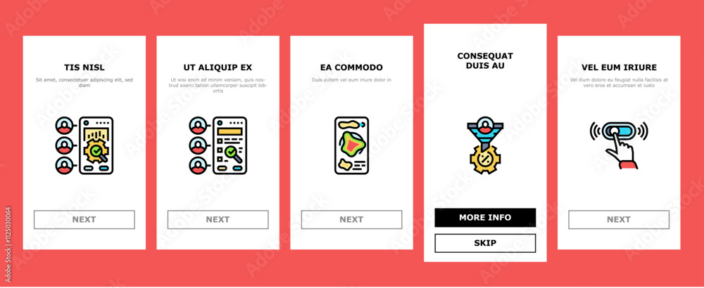 Poster ui ux design agency user develop onboarding mobile vector phone button, marketing website, web app, 