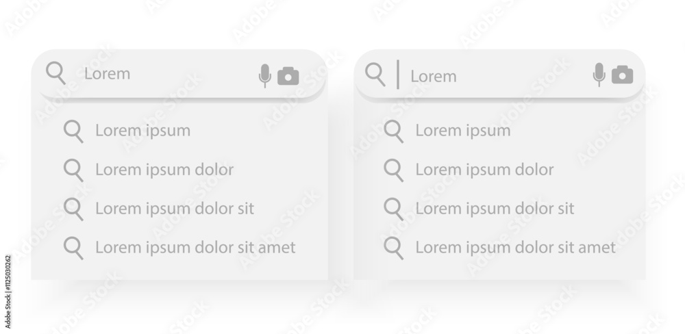 Aufkleber Set of search bar frame for website and app interface