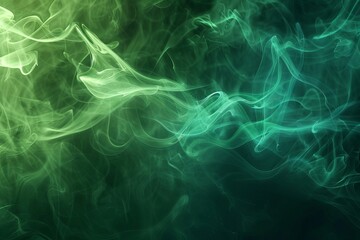 Green smoke on black background