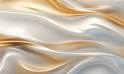 Obraz premium 绸缎曲线纹理丝绸白金色华丽时尚背景