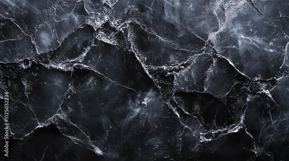 Poster Dark marble texture background showing rough surface with veins