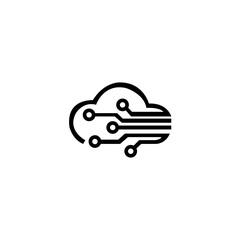 Cloud icon circuit board vector logo template design