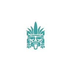 Mayan face vector logo template design