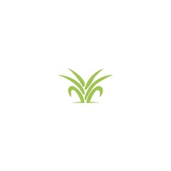Grass illustration vector logo template design