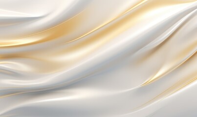 Fototapeta premium 绸缎曲线纹理丝绸白金色华丽时尚背景
