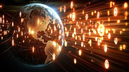 Fototapeta premium Global Network Connections: A Digital World