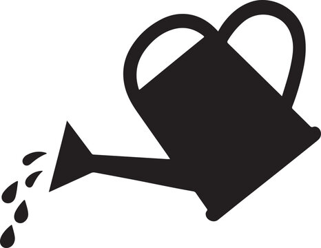 recommend clip art: watering can icon silhouette vector style with white background, watering can