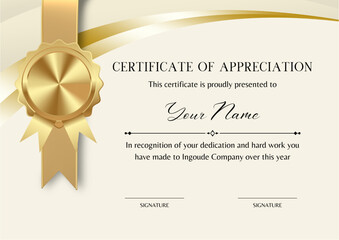 Gold and Classy Appreciation Certificate