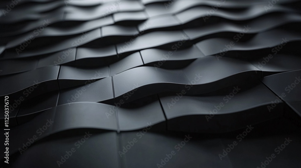 Aufkleber Abstract dark wavy surface creating a rhythmic pattern