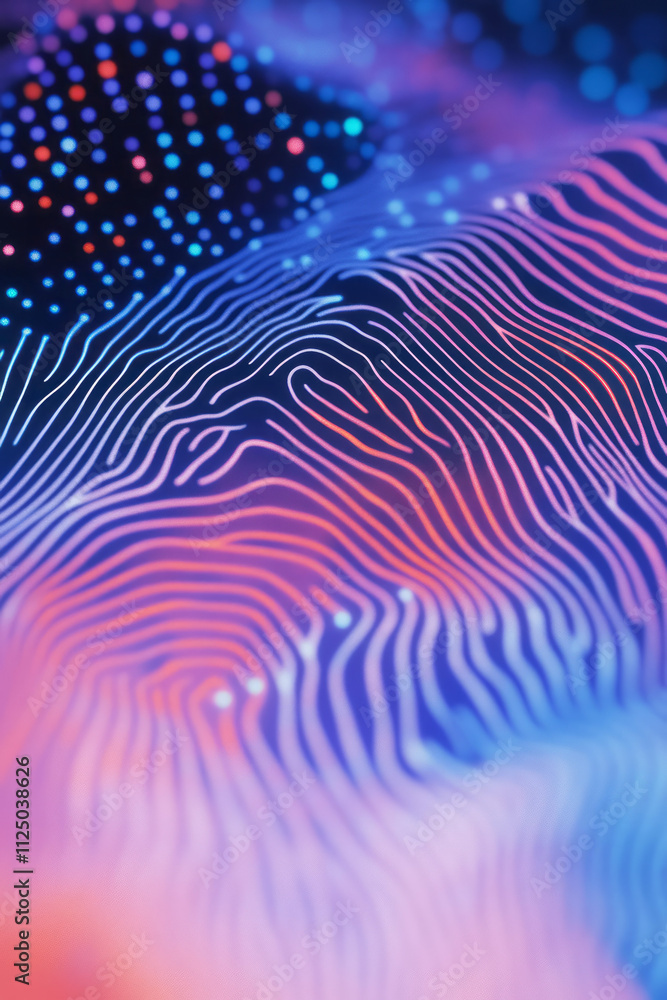 Poster a fingerprint with a colorful pattern