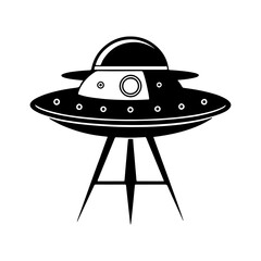 Alien Vehicle Silhouette Vector for Futuristic Designs and Space Exploration.