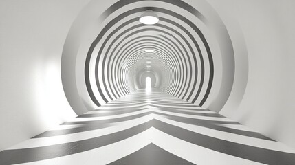 Obraz premium Abstract White Tunnel with Circular Pattern