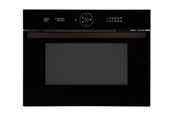 Electric oven, black color, isolated