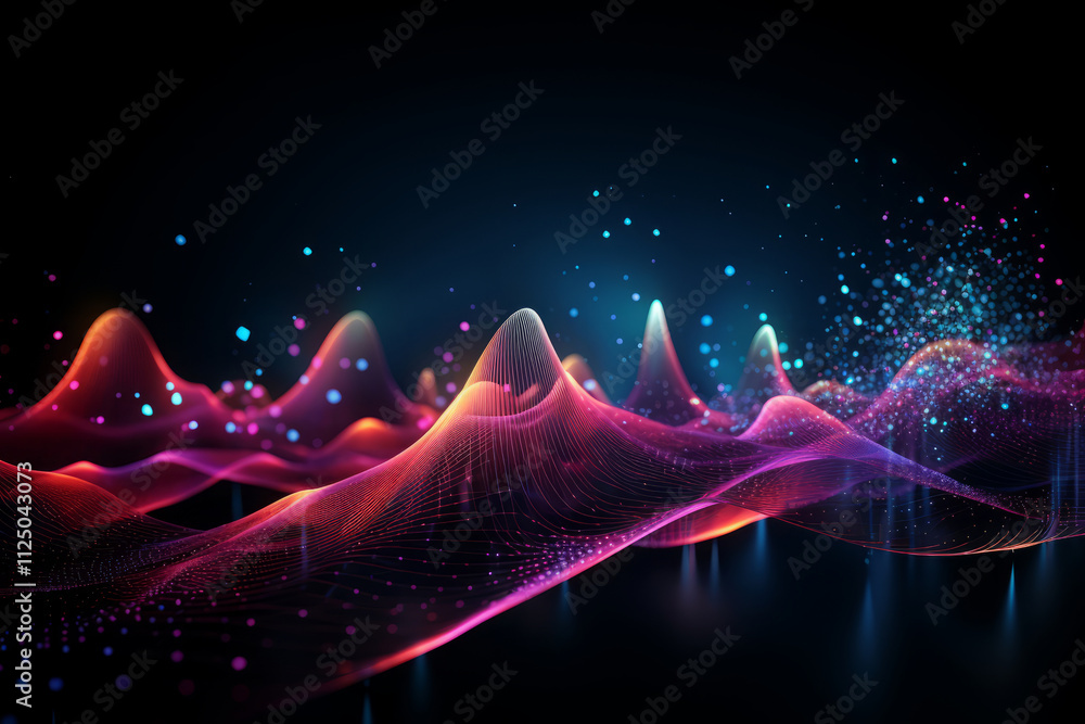 Wall mural Amazing Data science particles digital world virtual reality cyberspace