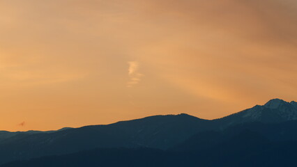 Mountain Sunrise. Amazing Sunrise In Mountain Background. Beautiful Golden Sunrise. Real time.