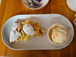 Tasty Cake Dessert On A White Plate Close View Background