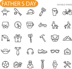 Fathers Day Icons Grilling, Sports, Gifts, Family, Hobbies