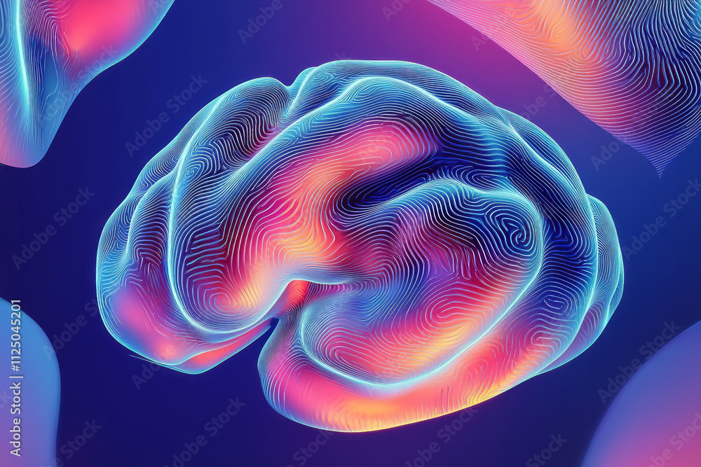 Poster a brain scan with a blue background