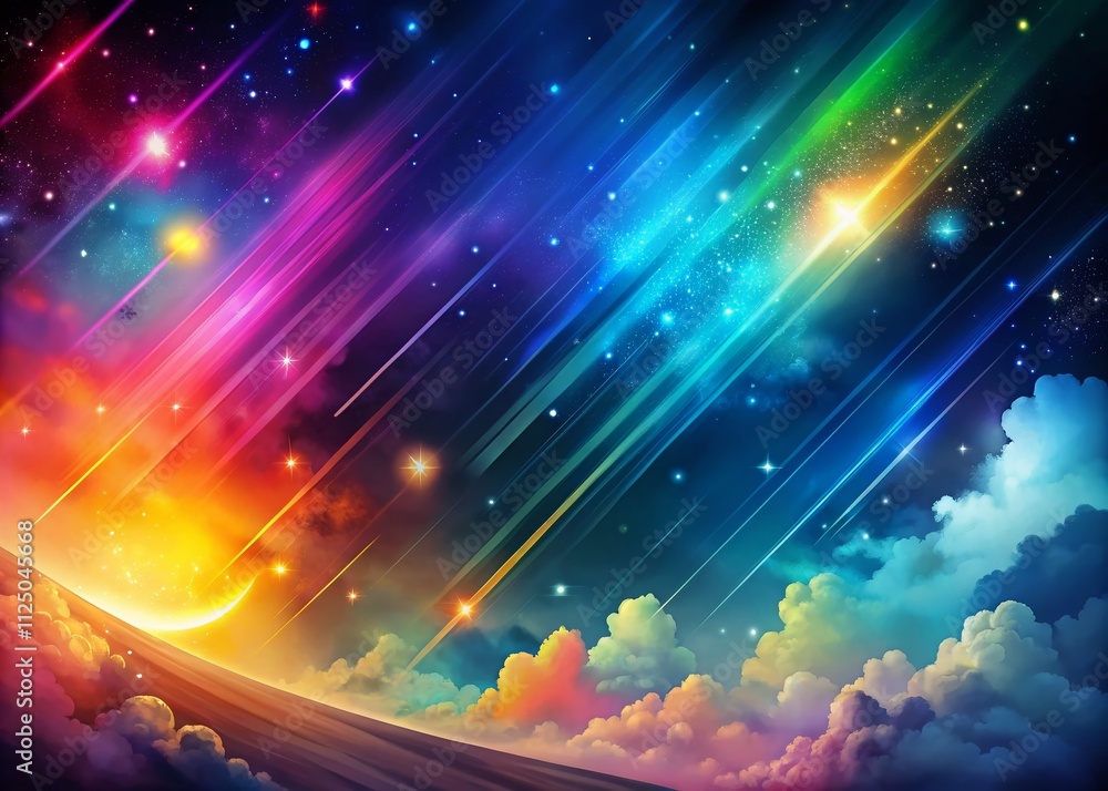 Poster colorful abstract night sky web wallpaper with vibrant colors and dynamic patterns, ideal for digita