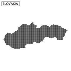 Slovakia highlighted on a dotted map with creative design elements in the background