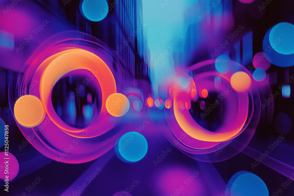 Poster a colorful abstract background with circles and lights