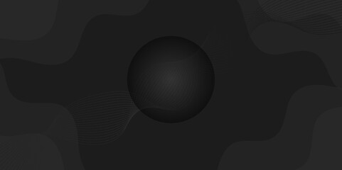 Bluck and grey illustration. Abstract paper cut curve line circle background with shadow. abstract modern Bluck and grey gradient curve background for website banner and presentation template design.
