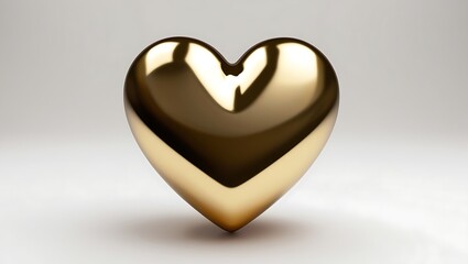 Obraz premium a golden heart shape in white background