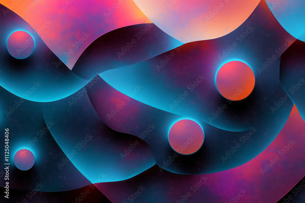 Aufkleber a colorful abstract background with a lot of small circles