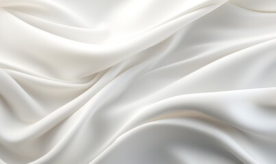 Obraz premium 白色绸缎丝绸光滑质感简约波纹优雅背景
