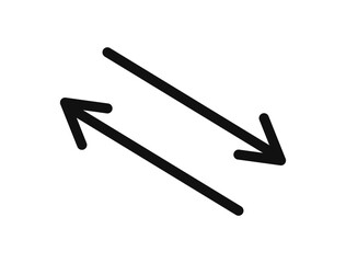 Simple line hand drawn black arrow. Vector illustration