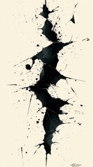 Dynamic black ink flowing on a solid white background, creating a sleek, modern composition