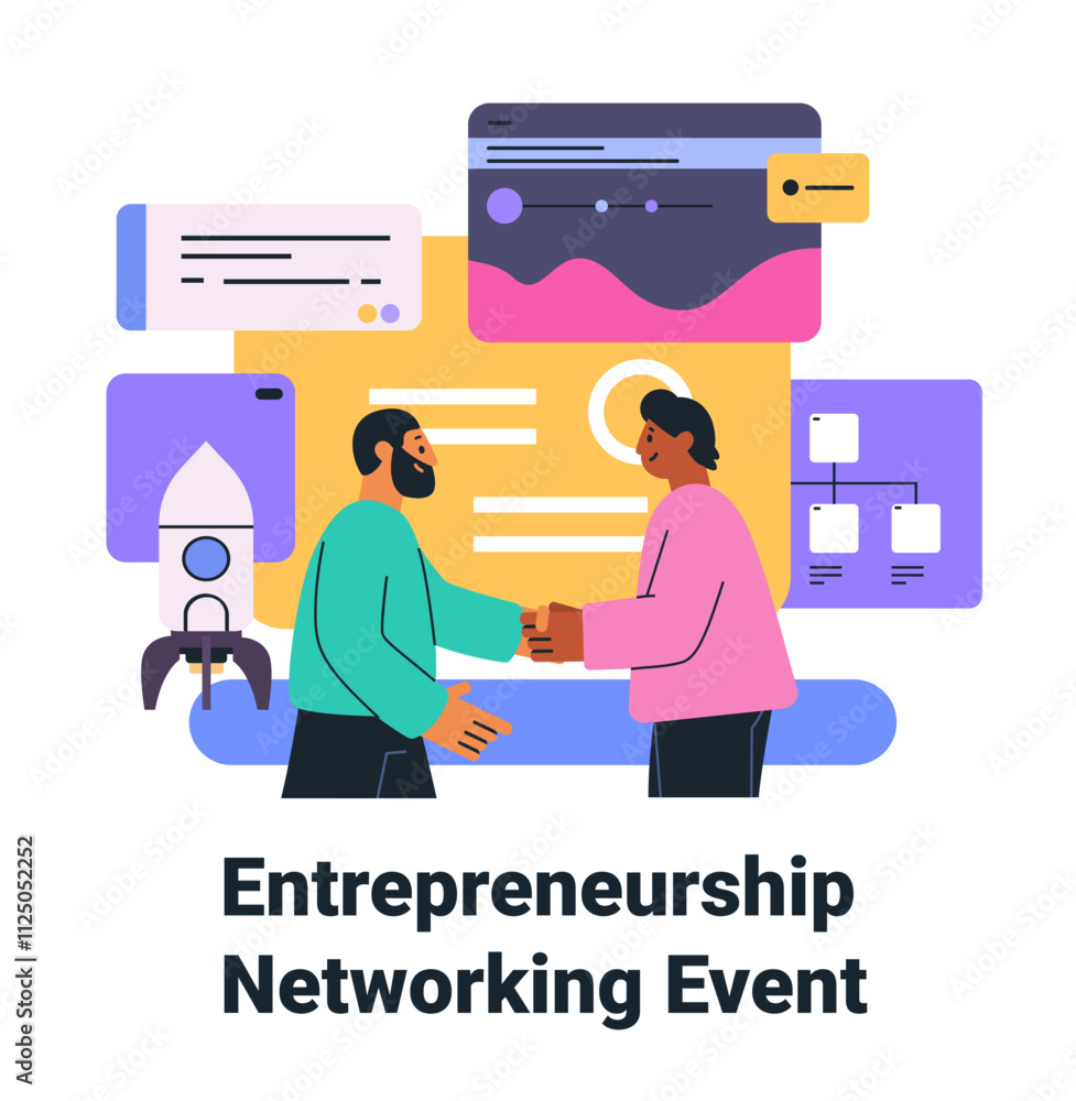Aufkleber entrepreneurship networking event handshake business collaboration concept with two people shaking h
