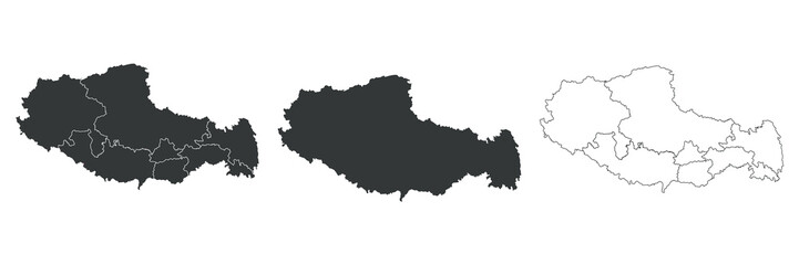 Fototapeta premium Tibet province Map illustration, Map of Tibetan 