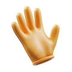 Obraz premium Isometric Cartoon-Style Minimalist 3D Icon of a Protective Glove on Isolated White Background