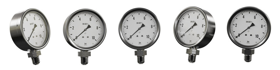 Pressure gauge isolated on white