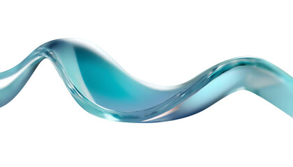 Abstract liquid glass shape with colorful reflections. Ribbon of curved water with glossy color wavy fluid motion. Chromatic dispersion flying and thin film spectral effect.