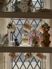 cups in vintage shop