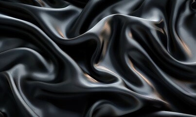 Obraz premium 黑色深邃优雅光滑丝绒绸缎纹路