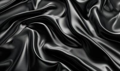 Obraz premium 黑色深邃优雅光滑丝绒绸缎纹路