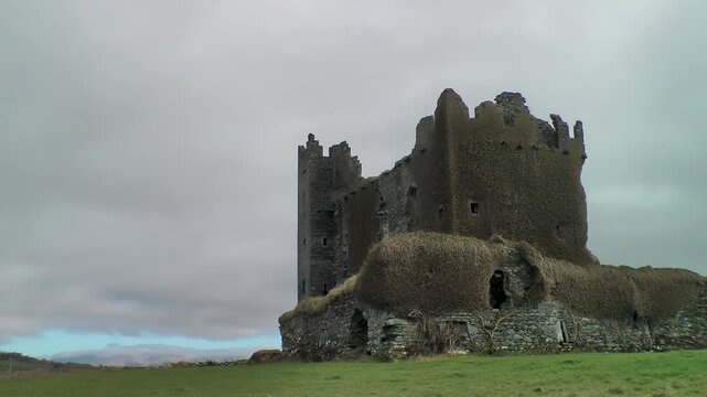 Timelapse of the old Ballycarberry Castle near Cahersiveen, County Kerry, Ireland