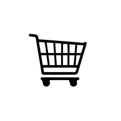 A shopping cart icon silhouette on white background