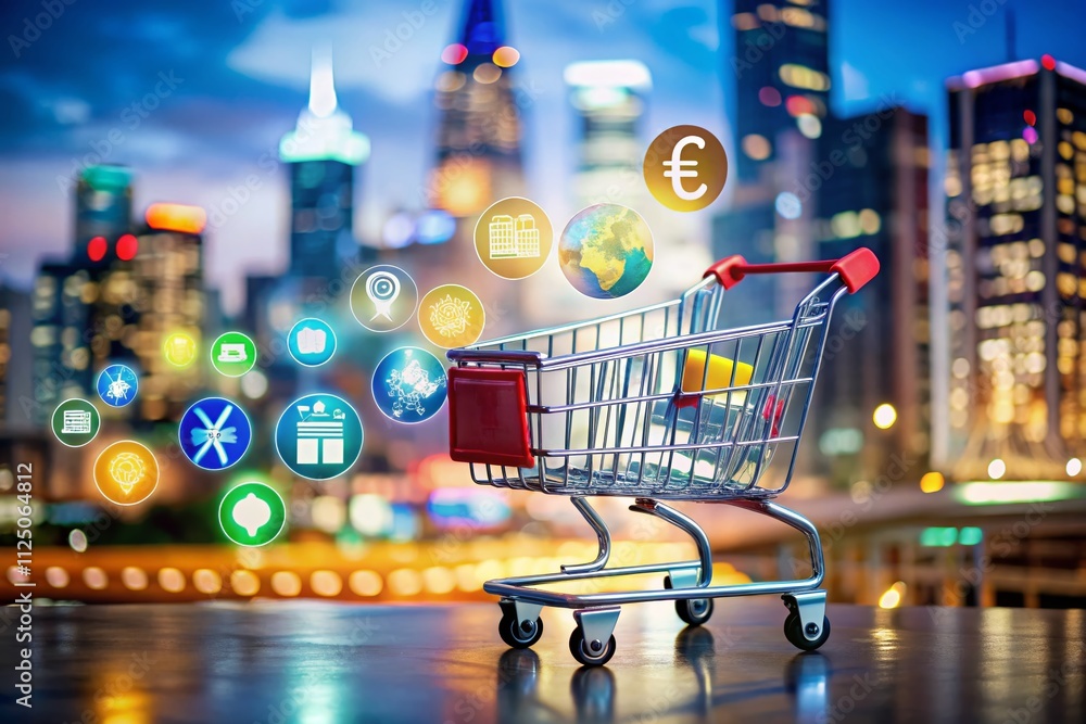 Aufkleber comprehensive collection of commerce symbols illustrating modern business transactions and e-commerc