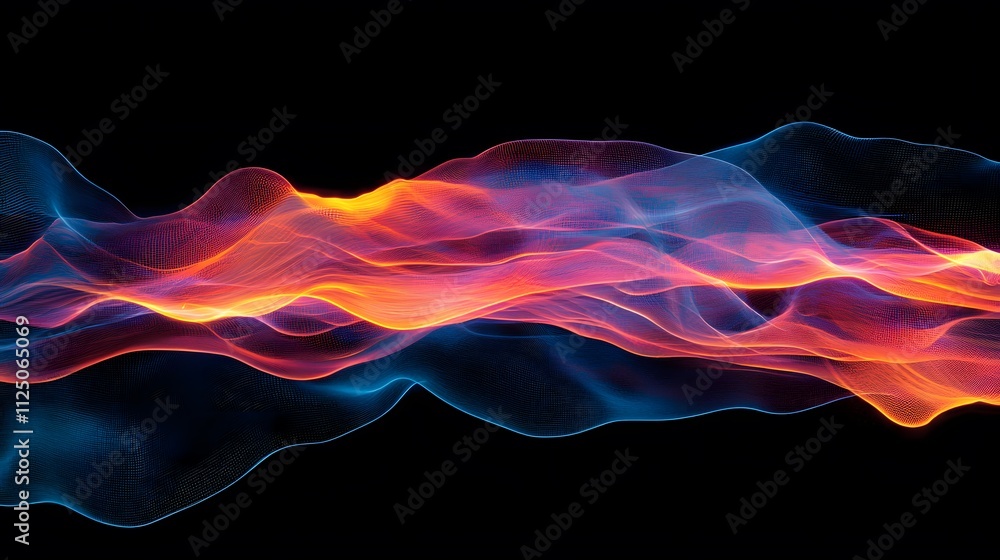 Poster An intricate layout of glowing translucent layers blending seamlessly into a network.