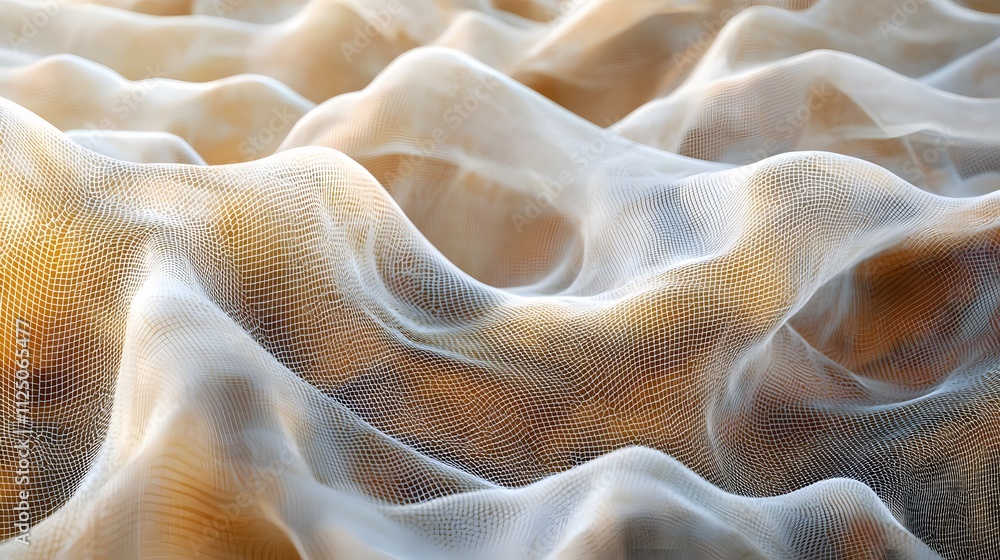 Aufkleber a futuristic visualization of translucent layers interwoven into a seamless digital mesh.