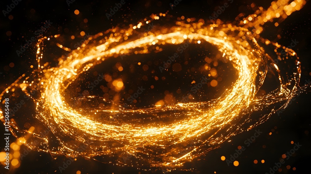 Poster Glowing arcs forming an abstract, continuous loop representing seamless digital connections.
