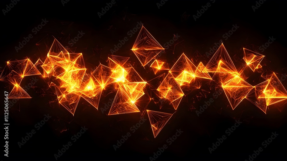 Poster A clean abstract design of glowing triangles merging into a seamless network.