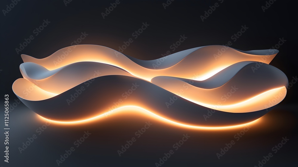 Poster A conceptual design of glowing layers merging seamlessly into one another.